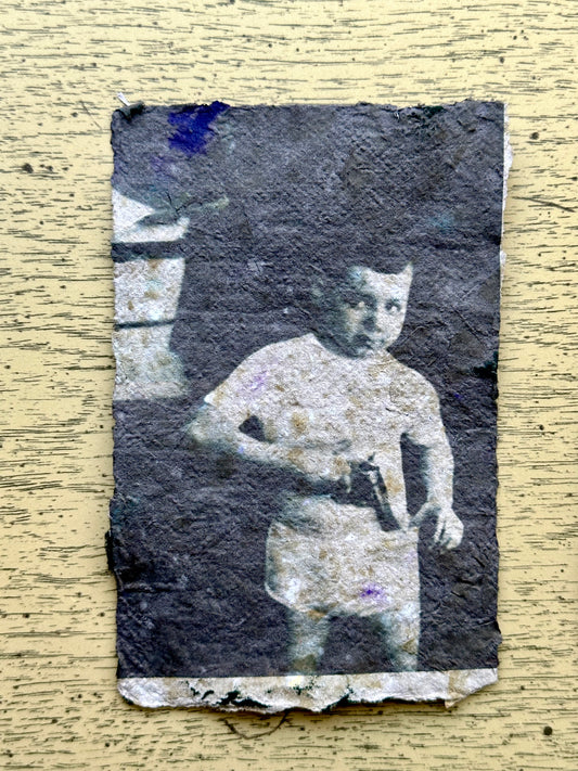 Boy with Gun Print
