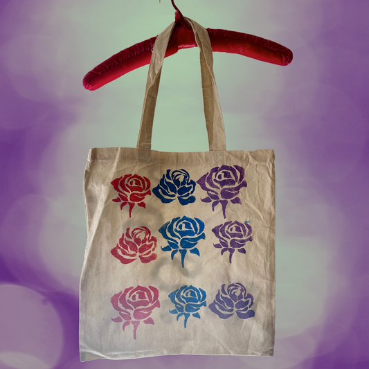 Snake and Rose Patch Tote