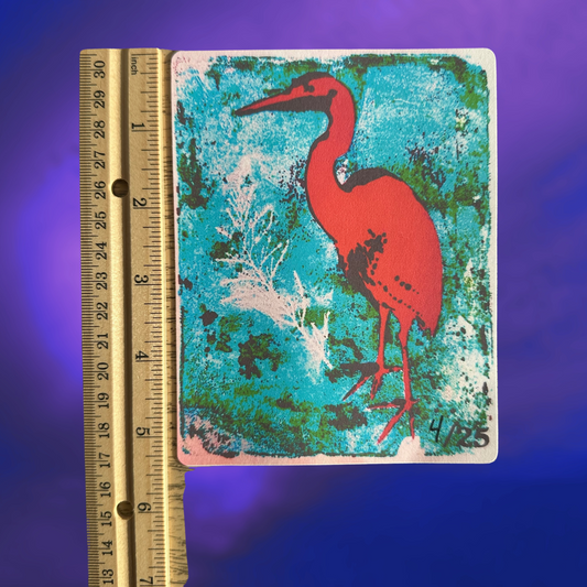 Red Heron Hand-numbered Print