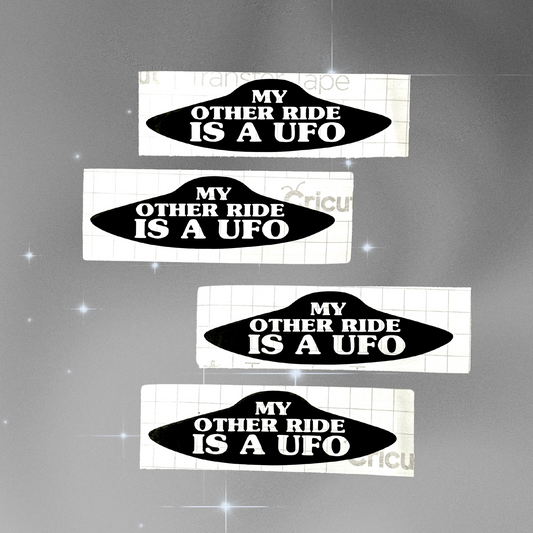 Mijn andere rit is een UFO-sticker 